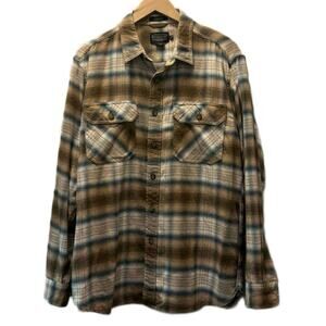 Pendleton Men Multi Plaid Cotton Long Sleeve Burnside Button Down Shirt L Large